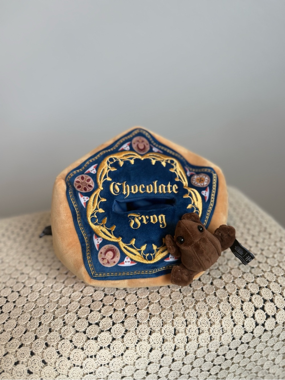 Harry Potter Chocolate Frog Plush Tissue Box Cover | Decor | Removable Frog